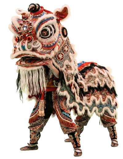 Un león de la danza tradicional China de la danza del león